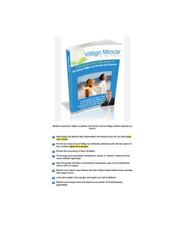 Vitiligo Miracle™ PDF eBook Download Free