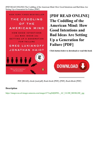 [pdf read online] the coddling of the american mind how good intentions and bad ideas are setting up