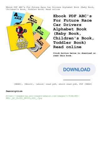 ebook pdf  abc's for future race car drivers alphabet book (baby book  children's book  toddler book