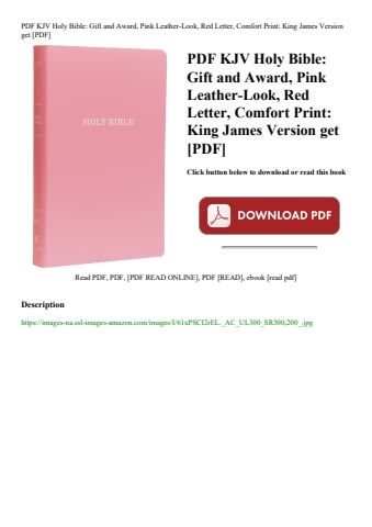 pdf kjv holy bible gift and award  pink leather-look  red letter  comfort print king james version g