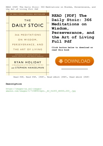 read [pdf] the daily stoic 366 meditations on wisdom  perseverance  and the art of living full pdf