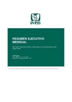 Resumen Ejecutivo Mensual IMSS - Agosto 2026 - corte al 27