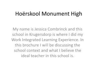 Hoërskool Monument High