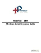 MEDITECH-EMR Physician Quick Reference Guide