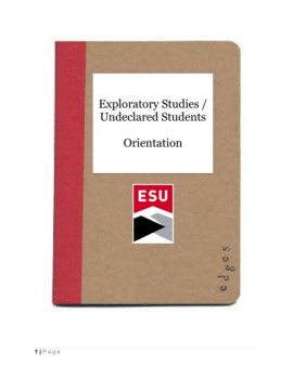 Orientation Exploratory Studies Booklet