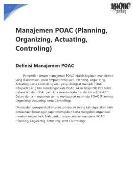 Manajemen POAC