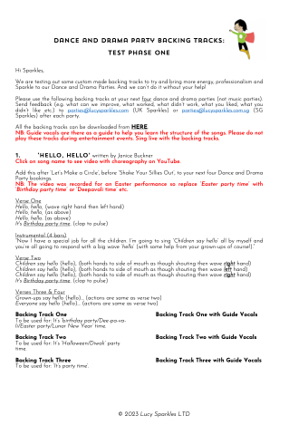 Backing Tracks for DD Parties - T1