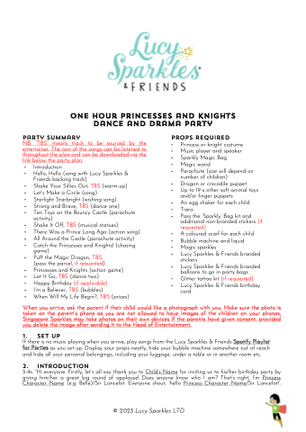 One Hour Princesses & Knights Dance and Drama Party