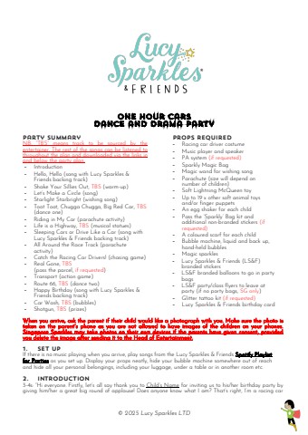 1 Hour Cars Dance and Drama Party