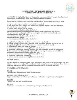 Summer Drama Lesson 5 - Transport on the Ground