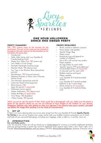 One Hour Halloween Dance and Drama Party Plan