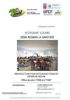 PROJET - RESTAURANT SCOLAIRE MESNARD LA BAROTIERE