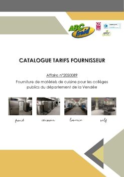 Affaire n°20S0089 - Catalogue des prix fournisseurs