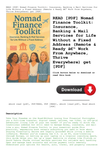 read [pdf] nomad finance toolkit insurance  banking & mail services for life without a fixed address