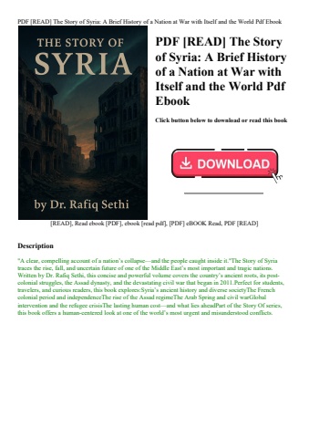 pdf [read] the story of syria a brief history of a nation at war with itself and the world pdf ebook