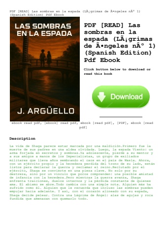 pdf [read] las sombras en la espada (lãƒâ¡grimas de ãƒângeles nã‚âº 1) (spanish edition) pdf ebook
