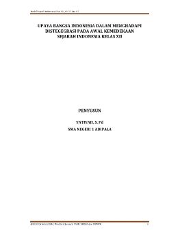 Modul  Sejarah Indonesia Kelas XII _KD  3.1 dan 4.1