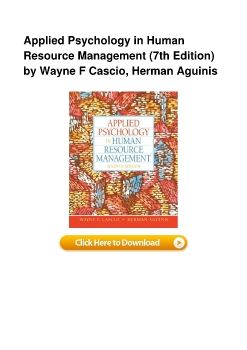 Applied Psychology in Human Resource Management (7th Edition) by Wayne F Cascio, Herman Aguinis