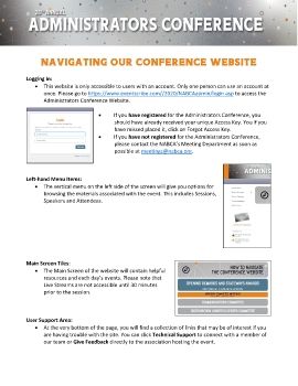 NABCA Administrators Conference How to Navigate