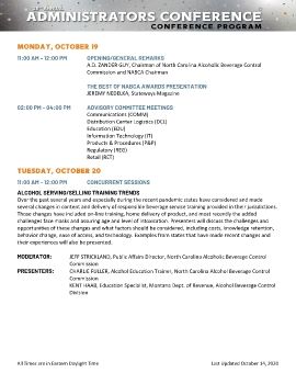 2020 Administrators Conference Final Program