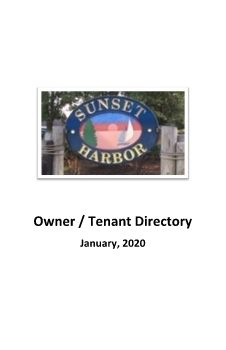 Microsoft Word - Sunset Harbor Directory 1-1-20