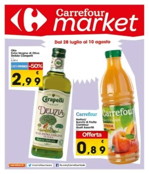 Volantino Carrefour Market Italia Fine Luglio e Inizio Agosto 2015