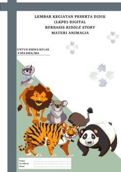 LKPD DIGITAL BERBASIS RIDDLE STORY MATERI ANIMALIA KELAS X 