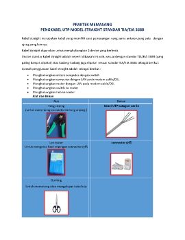 PRAKTEK MEMASANG kabel straight