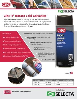 SELECTA • CRC ZINC-IT® Instant Cold Galvanize - Bonds to Metal Surfaces!