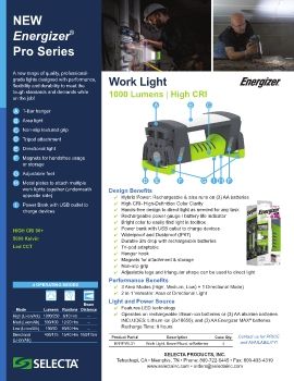 SELECTA • ENERGIZER - Pro Series™ - Work Light