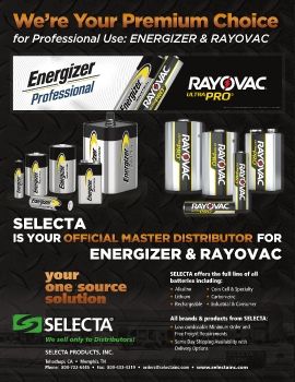 SELECTA • ENERGIZER & RAYOVAC • Batteries for Professional Use