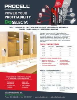 SELECTA • PROCELL - Keep Your Hands-Free Restrooms Running