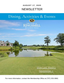 The Club at Kingsmill Newsletter 8.17