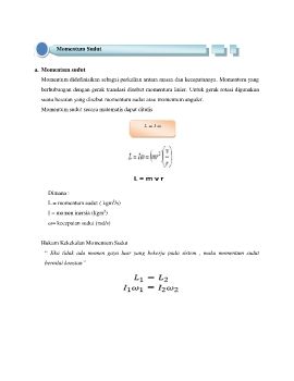 MOMENTUM SUDUT BAHAN AJAR