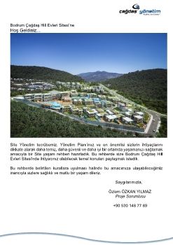Bodrum Çağdaş Hill Evleri Sitesi_Yaşam Rehberi