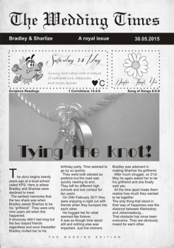 Bradley & Sharlize wedding newspaper