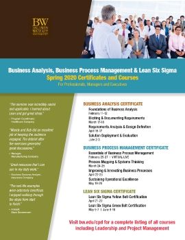 BW SPRING 2020 BA BPM and Lean Certificate and Seminars