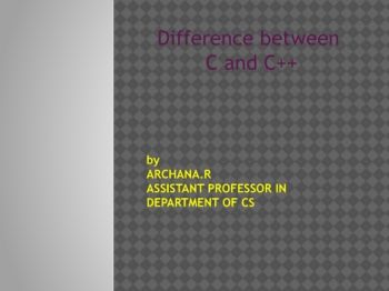 Difference Between C and C++