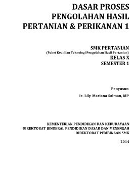 DASAR PROSES PENGOLAHAN HASIL PERTANIAN