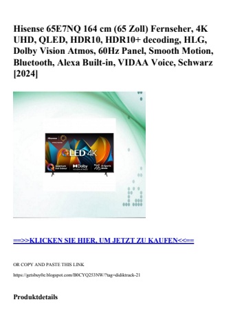 4611 hisense 65e7nq 164 cm  65 zoll  fernseher  4k uhd  qled  hdr10  hdr10  decoding  hlg  dolby vision