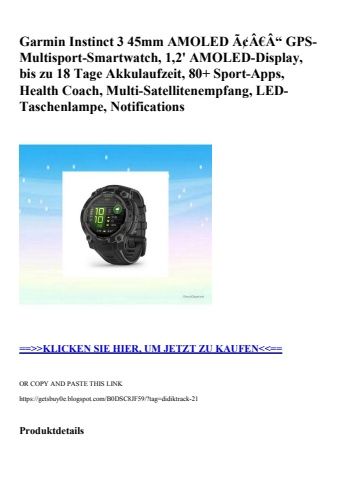 6968 garmin instinct 3 45mm amoled ã¢â€â“ gps-multisport-smartwatch  1 2' amoled-display  bis zu 18 tage