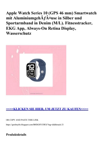 1395 apple watch series 10  gps 46 mm  smartwatch mit aluminiumgehãƒâ¤use in silber und sportarmband in