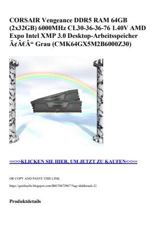 5459 corsair vengeance ddr5 ram 64gb  2x32gb  6000mhz cl30-36-36-76 1