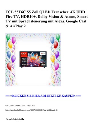 0566 tcl 55t6c 55 zoll qled fernseher  4k uhd fire tv  hdr10   dolby vision   atmos  smart tv mit sprach