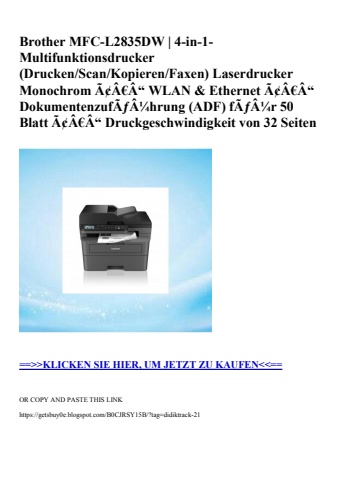 7191 brother mfc-l2835dw   4-in-1-multifunktionsdrucker  drucken scan kopieren faxen  laserdrucker monoc