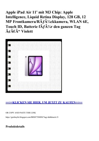 6688 apple ipad air 11' mit m3 chip  apple intelligence  liquid retina display  128 gb  12 mp frontkamer