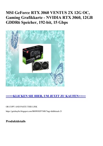5622 msi geforce rtx 3060 ventus 2x 12g oc  gaming grafikkarte - nvidia rtx 3060  12gb gddr6 speicher  1