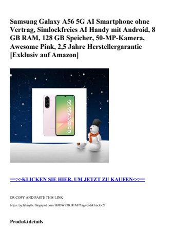 8690 samsung galaxy a56 5g ai smartphone ohne vertrag  simlockfreies ai handy mit android  8 gb ram  128