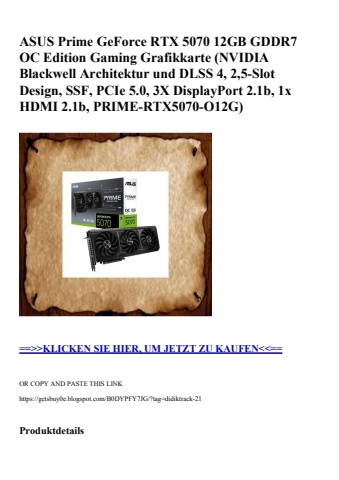 6672 asus prime geforce rtx 5070 12gb gddr7 oc edition gaming grafikkarte  nvidia blackwell architektur