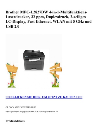 5292 brother mfc-l2827dw 4-in-1-multifunktions-laserdrucker  32 ppm  duplexdruck  2-zeiliges lc-display